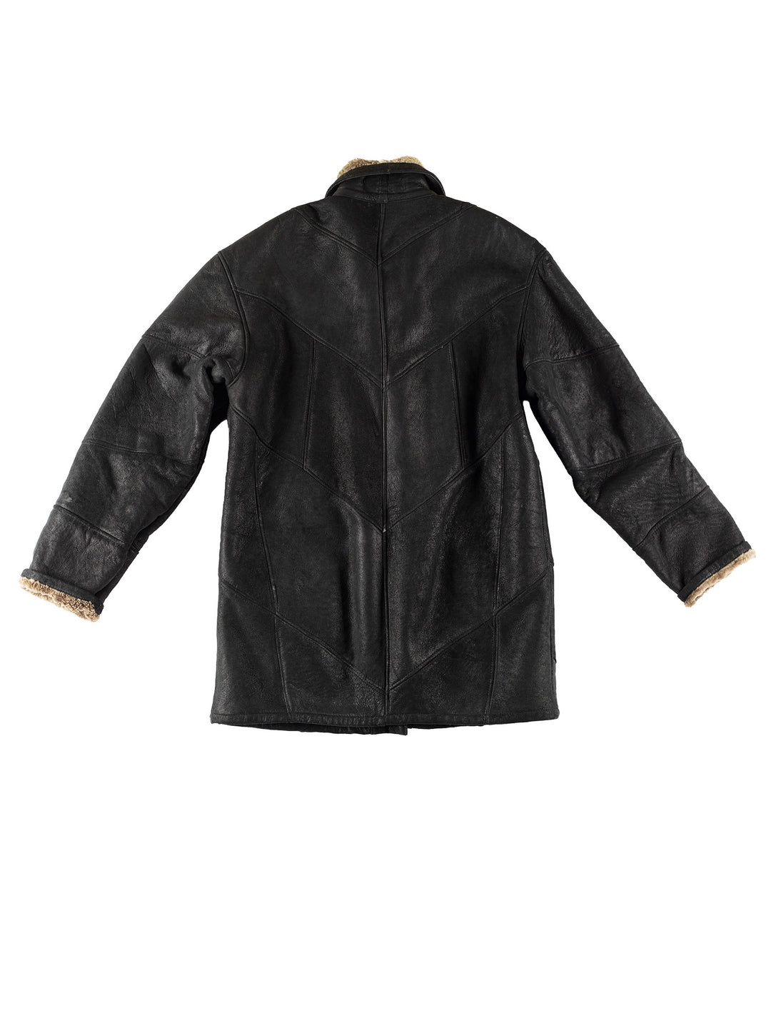 Vintage 80's Women Sheepskin Coat in BlackMN758