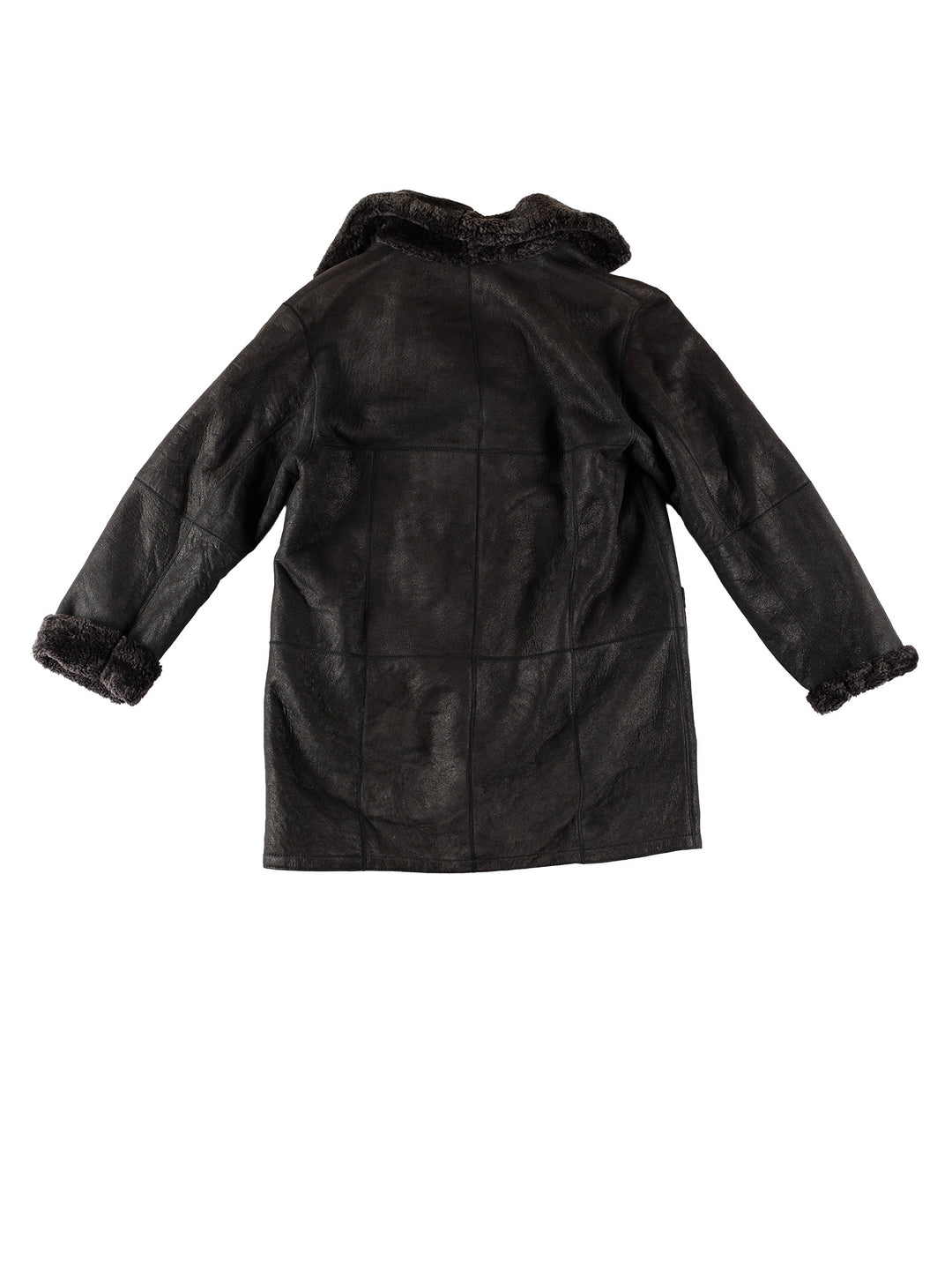 Vintage 80's Women Sheepskin Coat in BlackMN711