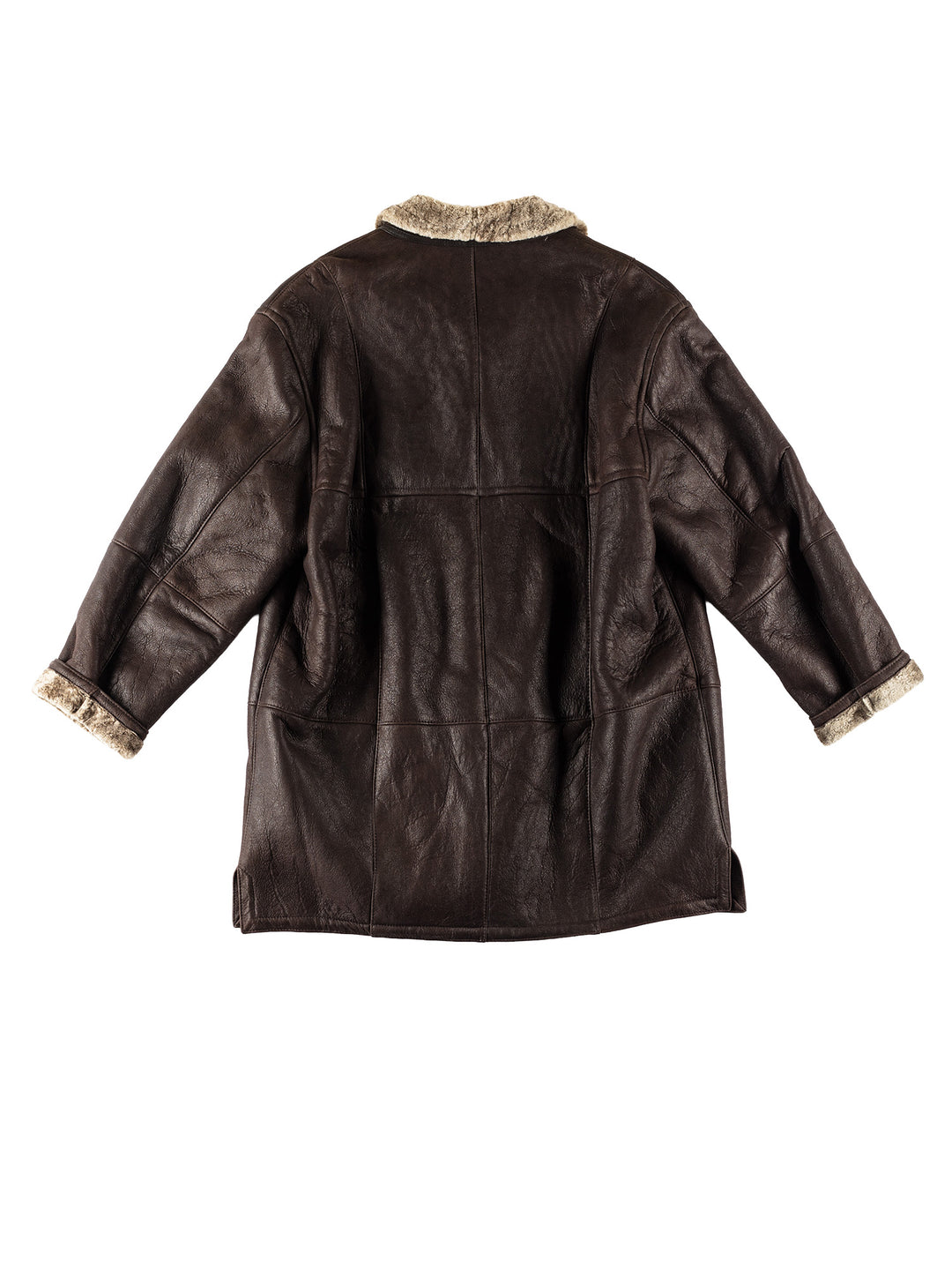 Vintage 80's Men Sheepskin Coat in BrownVN656