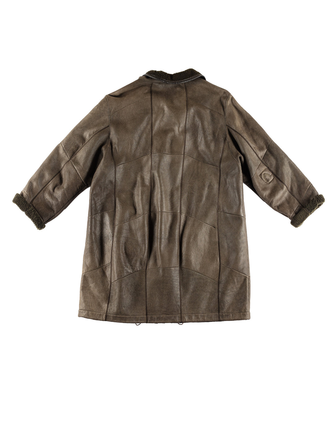 Vintage 80's Women Sheepskin Coat in GreenMN388