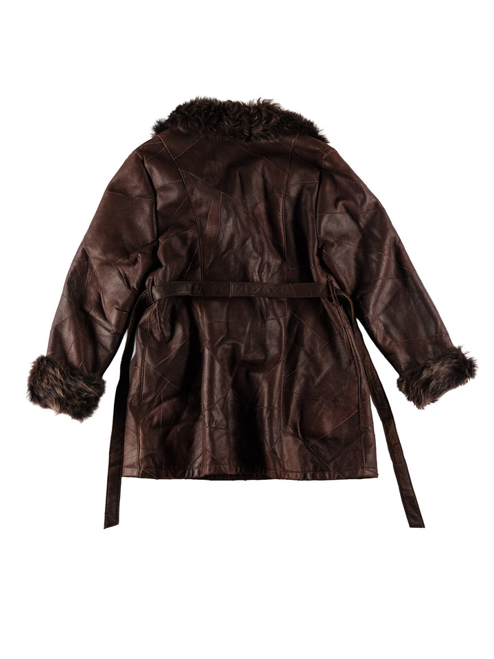 Vintage 70's Women Sheepskin Coat in BrownMN681