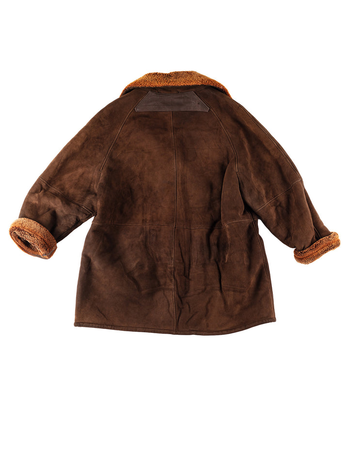 Vintage 80's Women Sheepskin Coat in BrownMN372