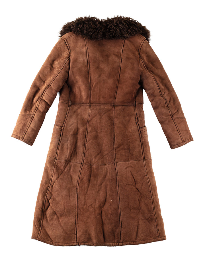 Vintage 70's Women Sheepskin Coat in BrownMN345
