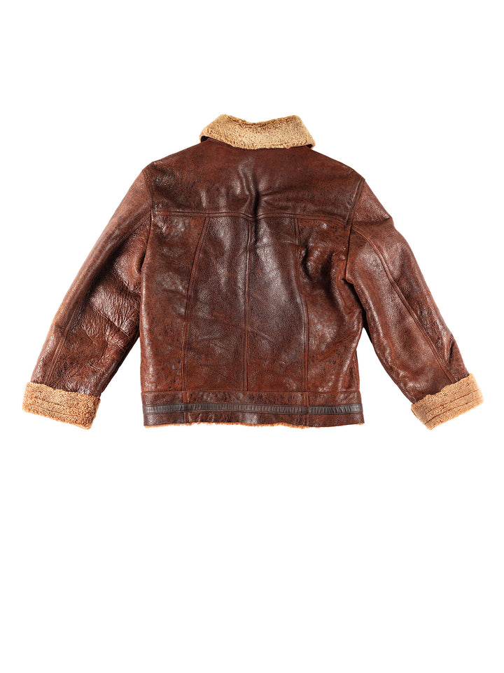Vintage 90's Women Sheepskin Jacket in BrownMN275
