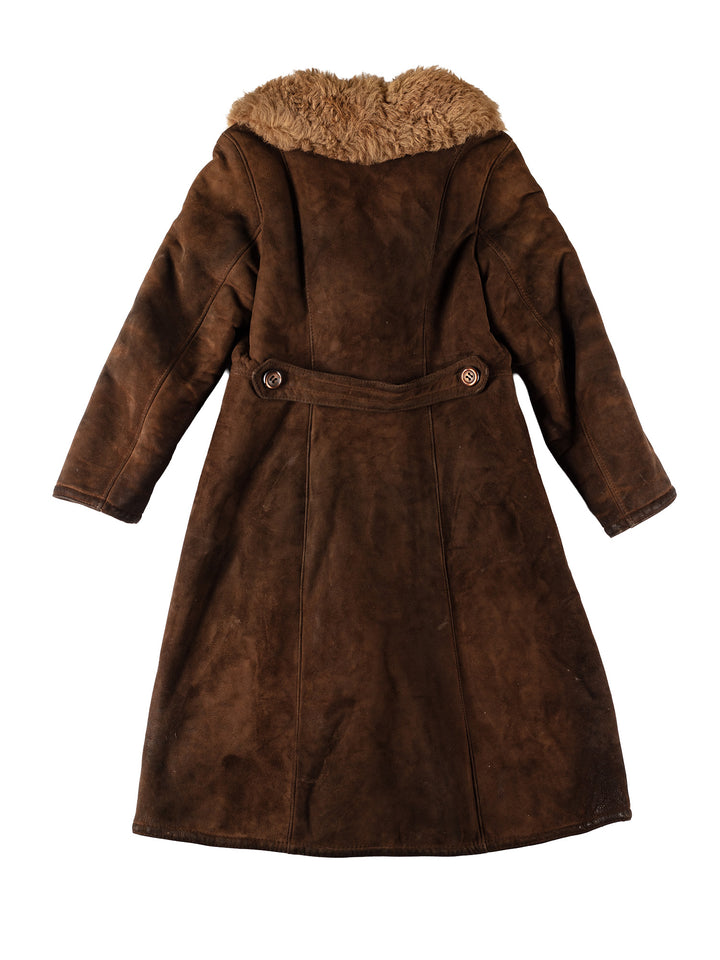 Vintage 70's Women Sheepskin Coat in BrownMN560
