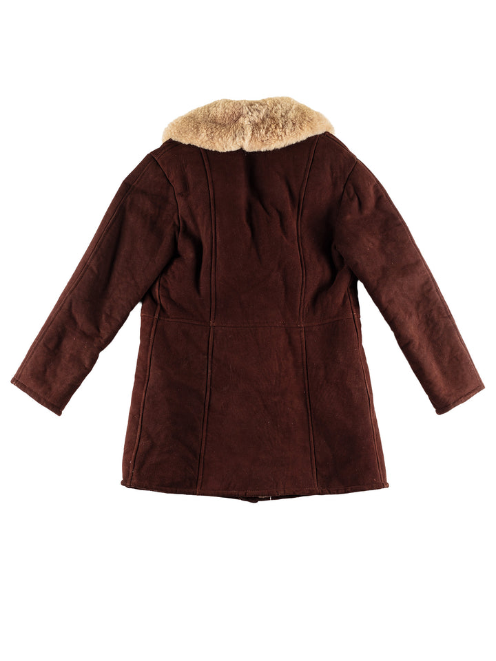 Vintage 70's Men Sheepskin Coat in BrownVN450