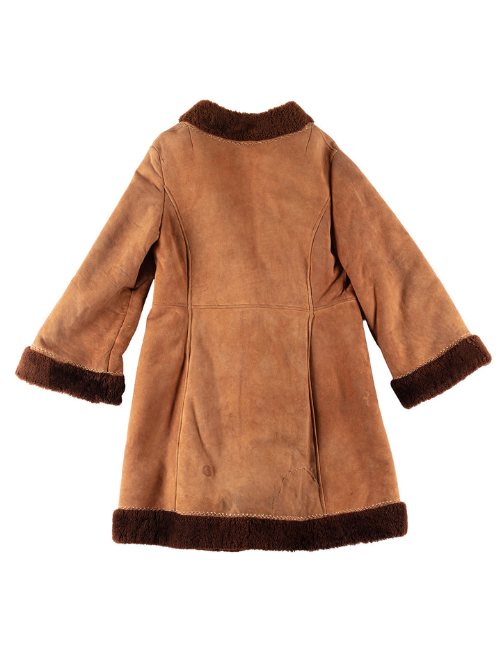 Vintage 70's Women Sheepskin Coat in BrownMN761