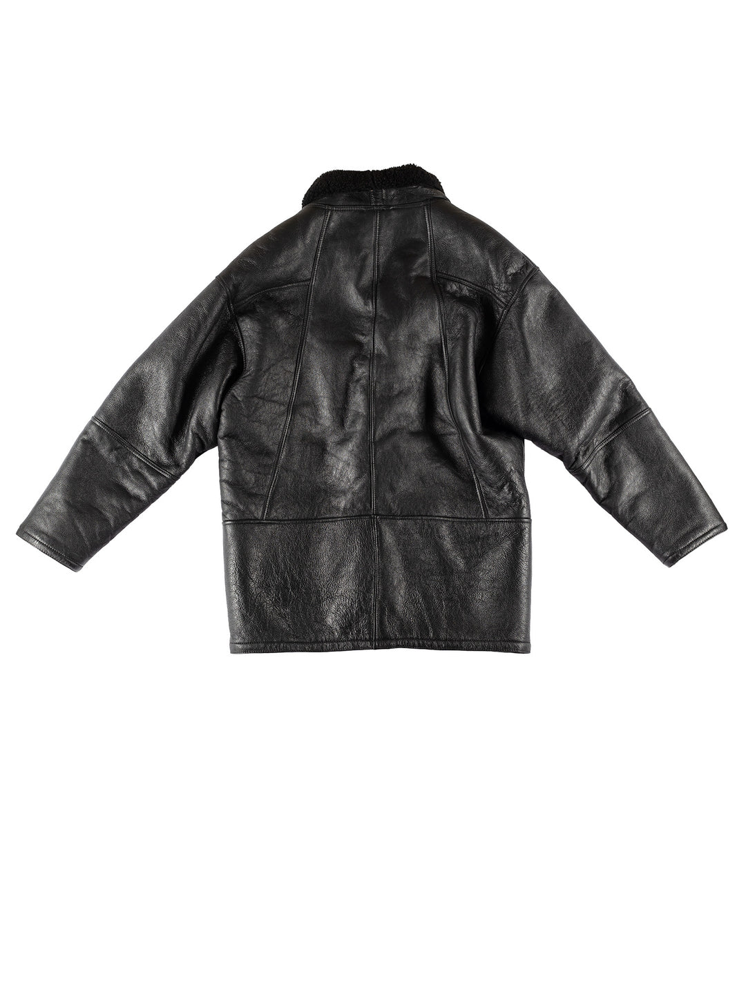 Vintage 80's Men Sheepskin Coat in BlackVN717