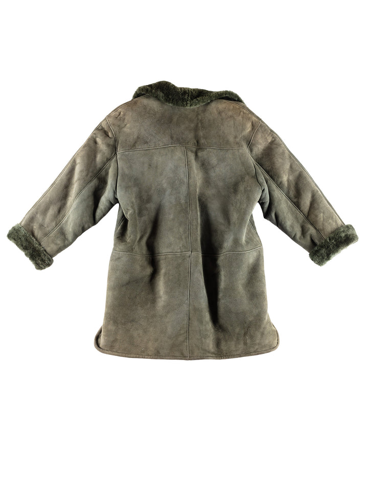 Vintage 70's Women Sheepskin Coat in GreenMN417