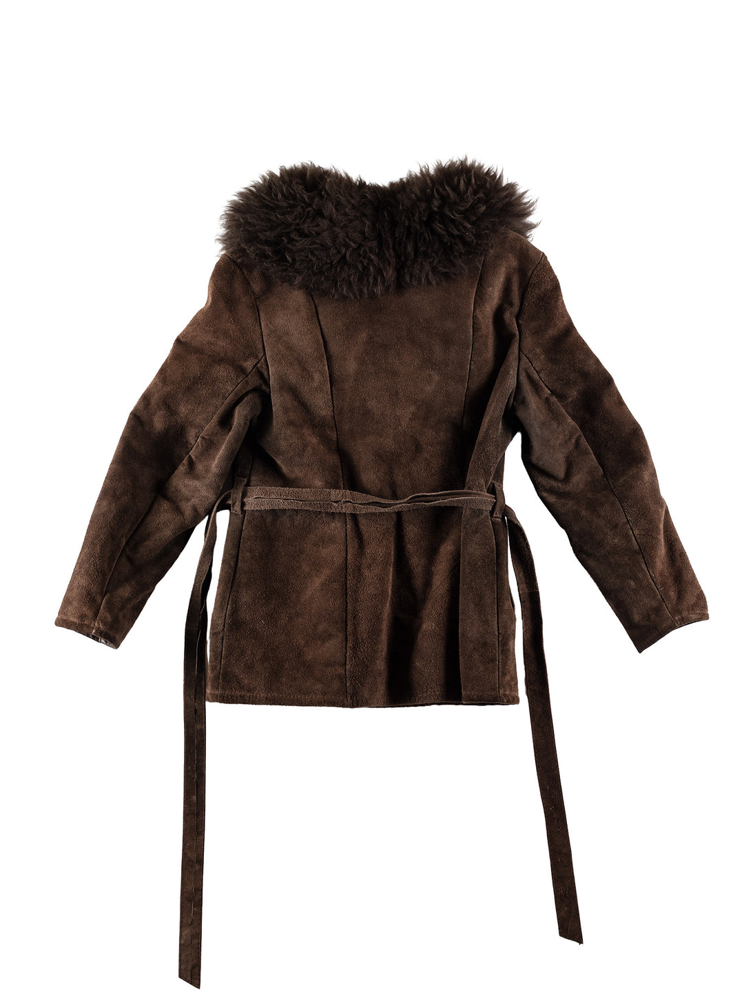 Vintage 70's Women Faux Sheepskin Coat in BrownMN671