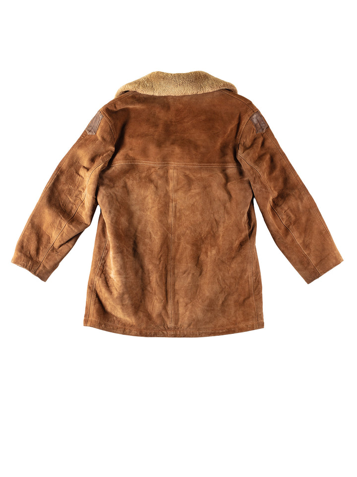 Vintage 80's Men Faux Sheepskin Coat in BrownVN350