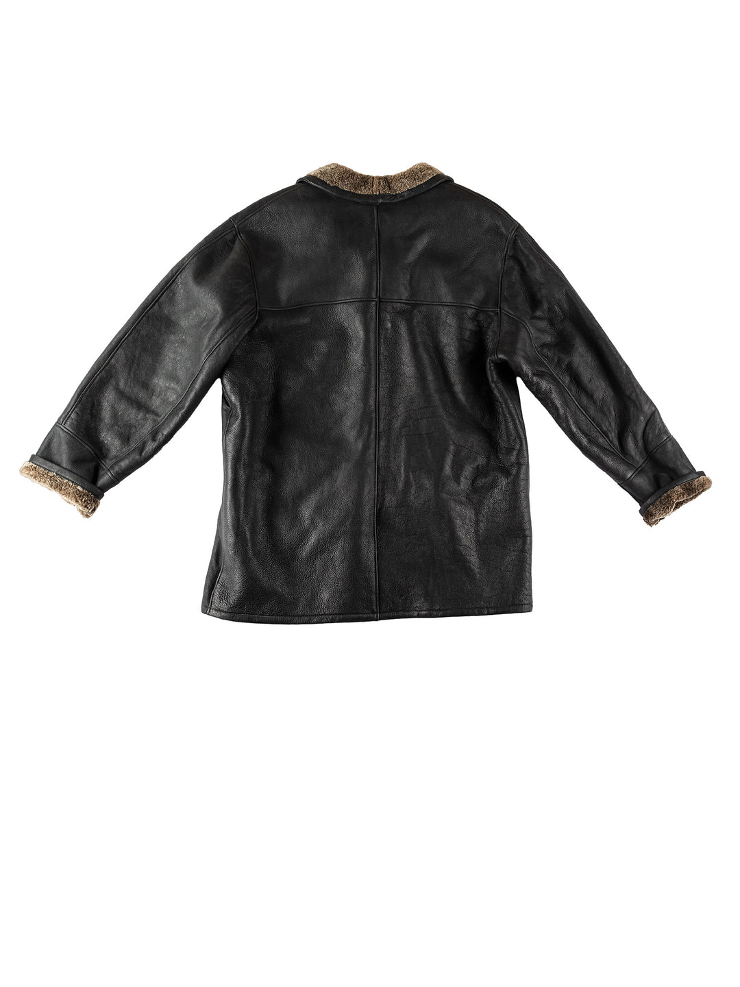 Vintage 80's Men Sheepskin Coat in BlackVN516