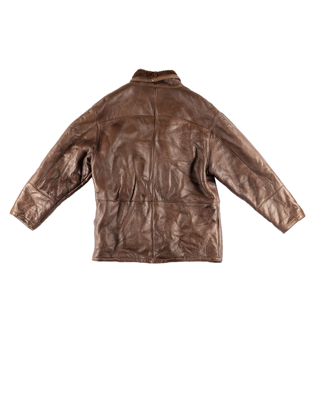Vintage 80's Men Sheepskin Coat in BrownVN455