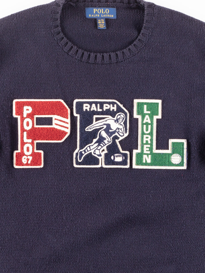 Vintage 00. gadu vīriešu Ralph Lauren džemperis zilā krāsā