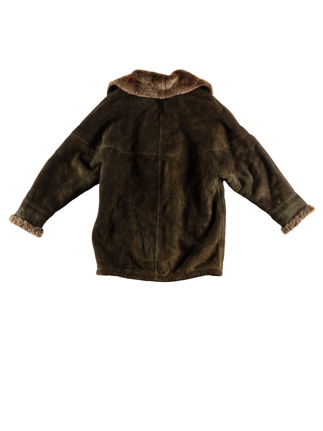 Vintage 80's Women Sheepskin Coat in GreenMN663
