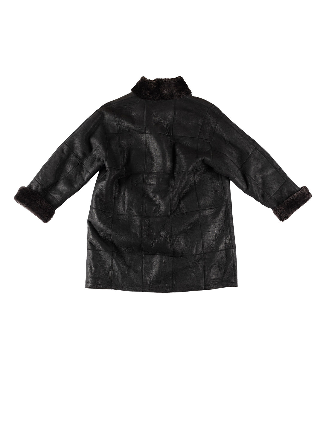 Vintage 80's Women Sheepskin Coat in BlackMN597