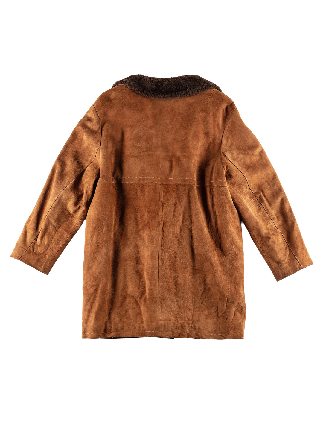Vintage 80's Men Faux Sheepskin Coat in BrownVN435