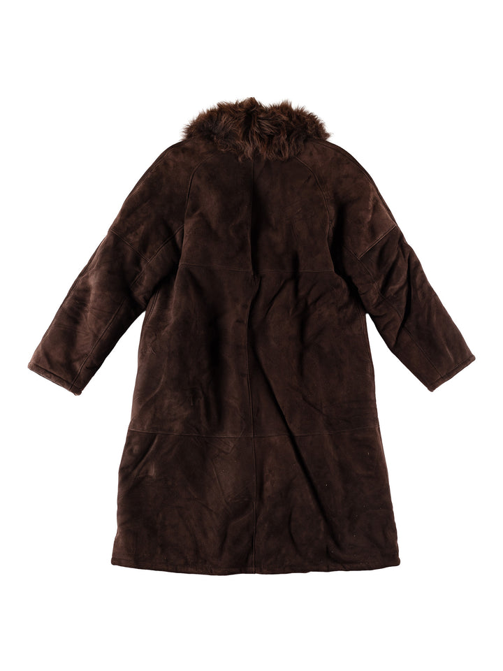 Vintage 80's Women Sheepskin Coat in BrownMN731