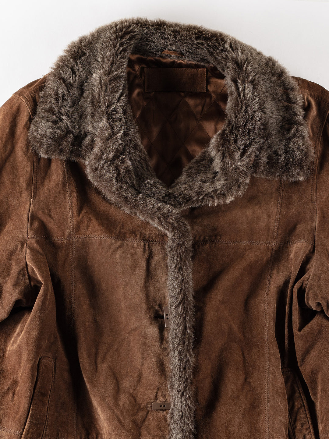 Vintage 70's Women Suede Coat in BrownMN346