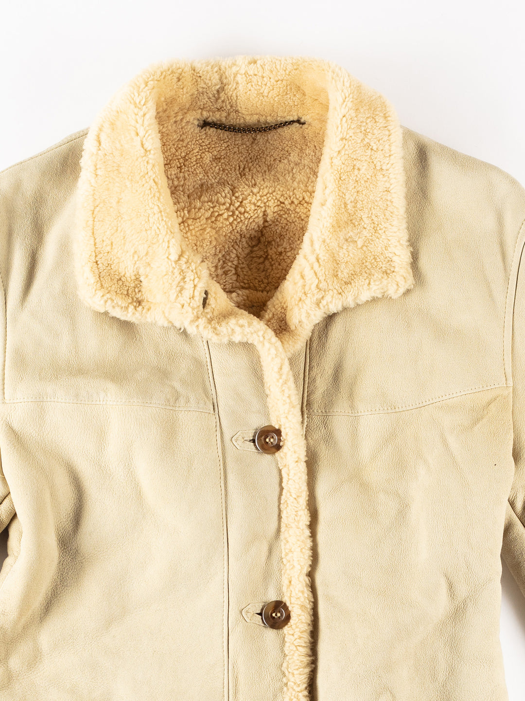 Vintage 70's Women Sheepskin Coat in BeigeMN283