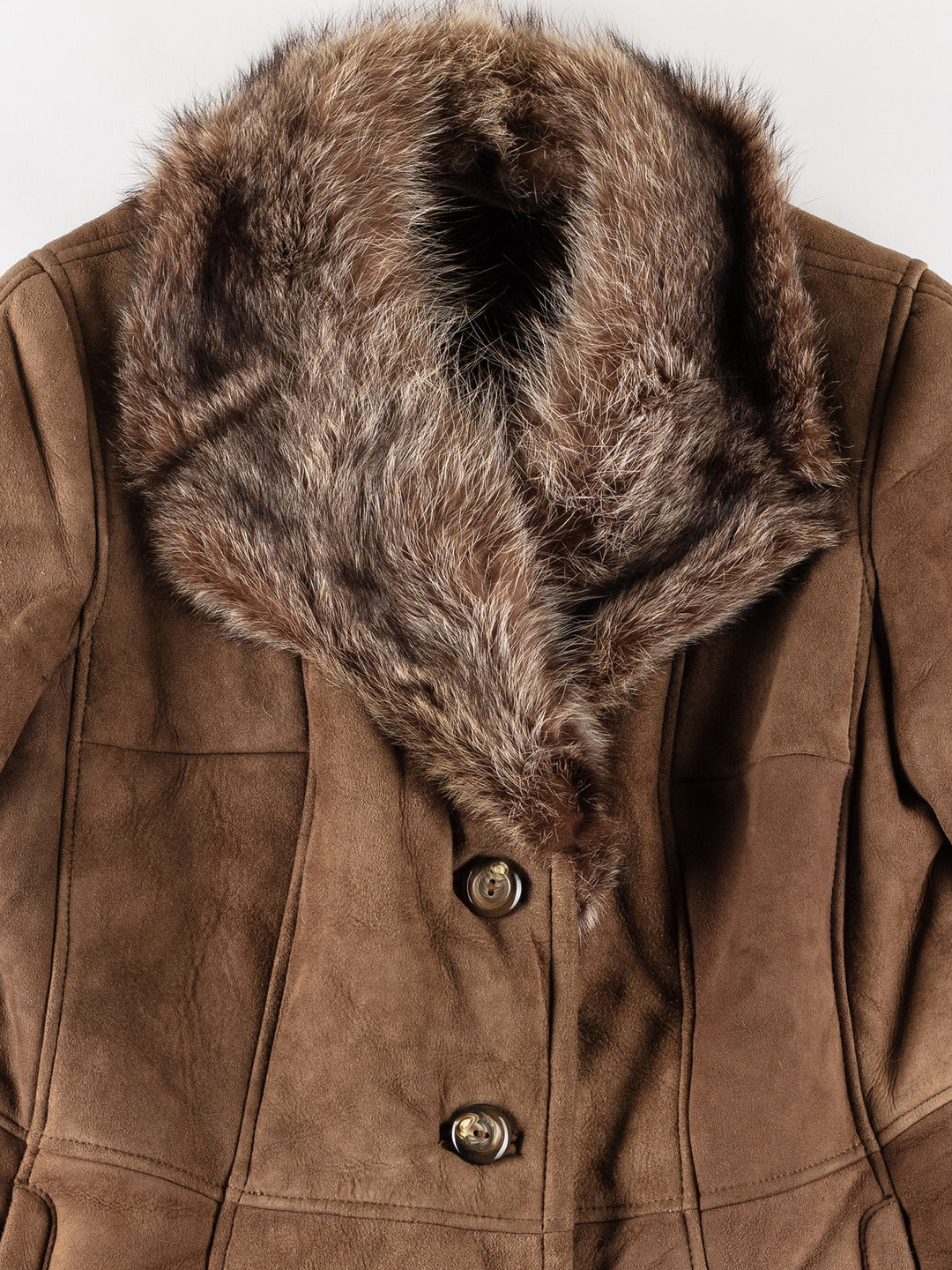 Vintage 70's Women Sheepskin Coat in BrownMN644