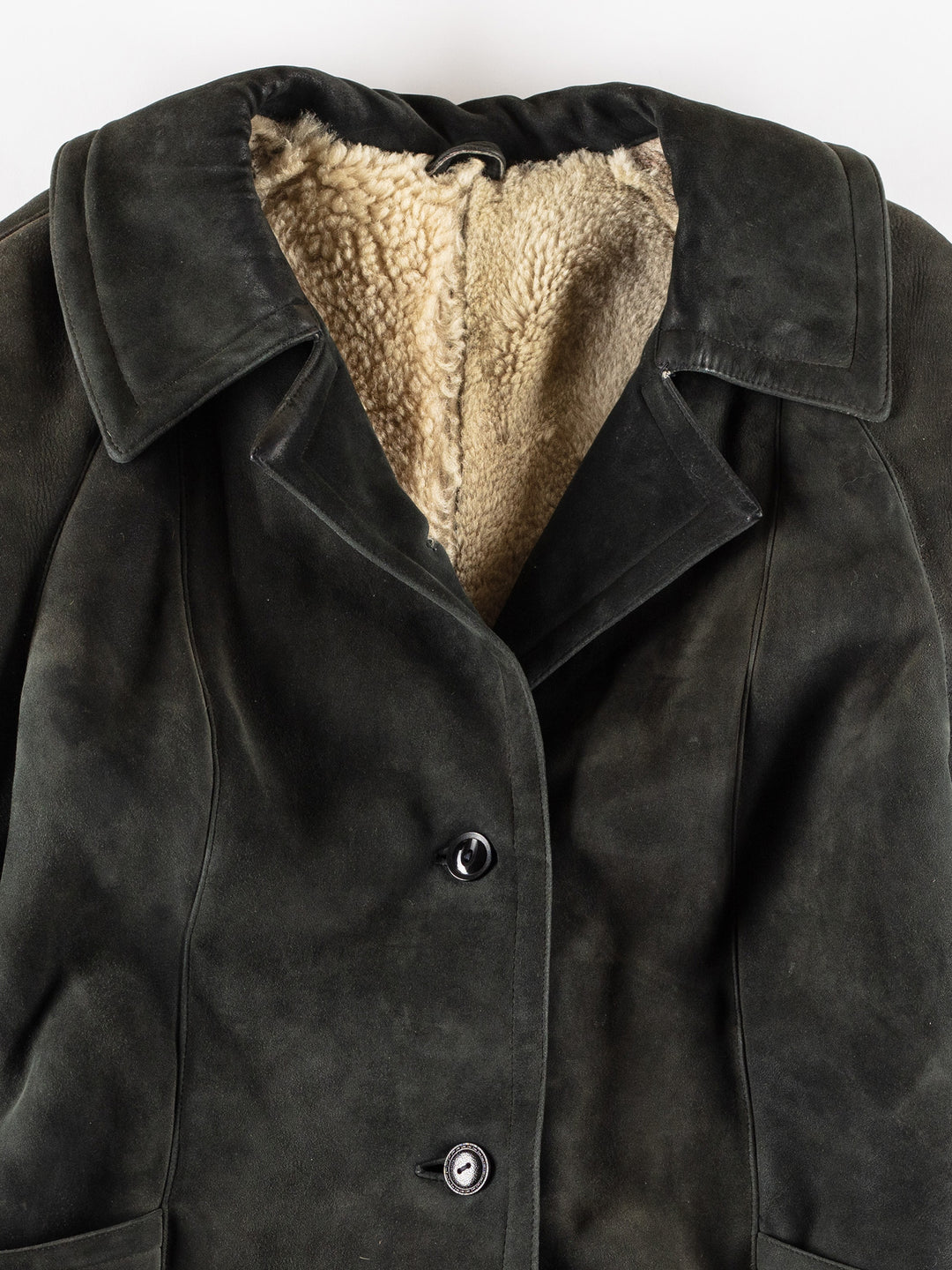 Vintage 70's Women Sheepskin Coat in GreenMN806