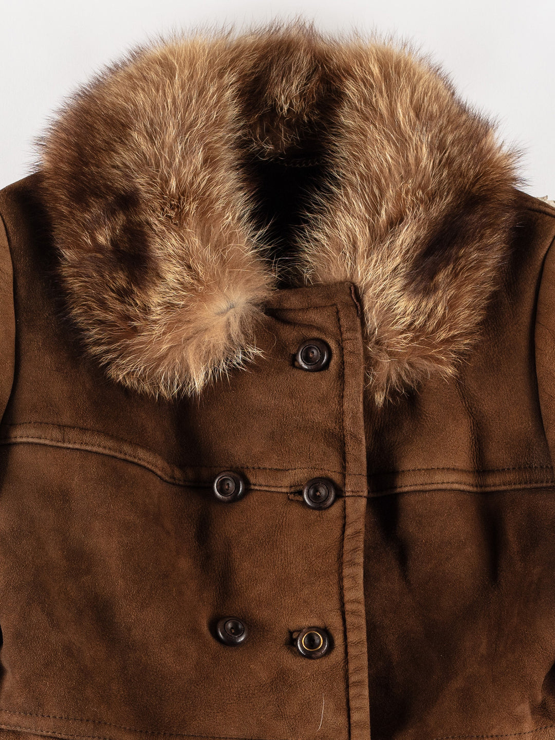 Vintage 70's Women Sheepskin Coat in BrownMN743