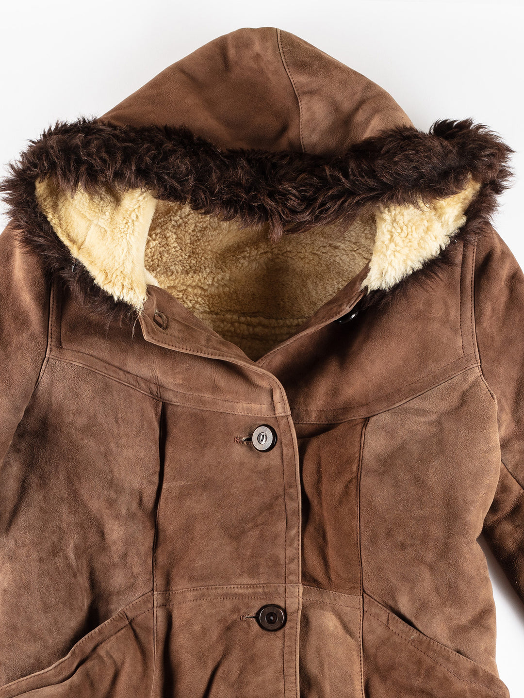 Vintage 70's Women Sheepskin Coat in BrownMN429