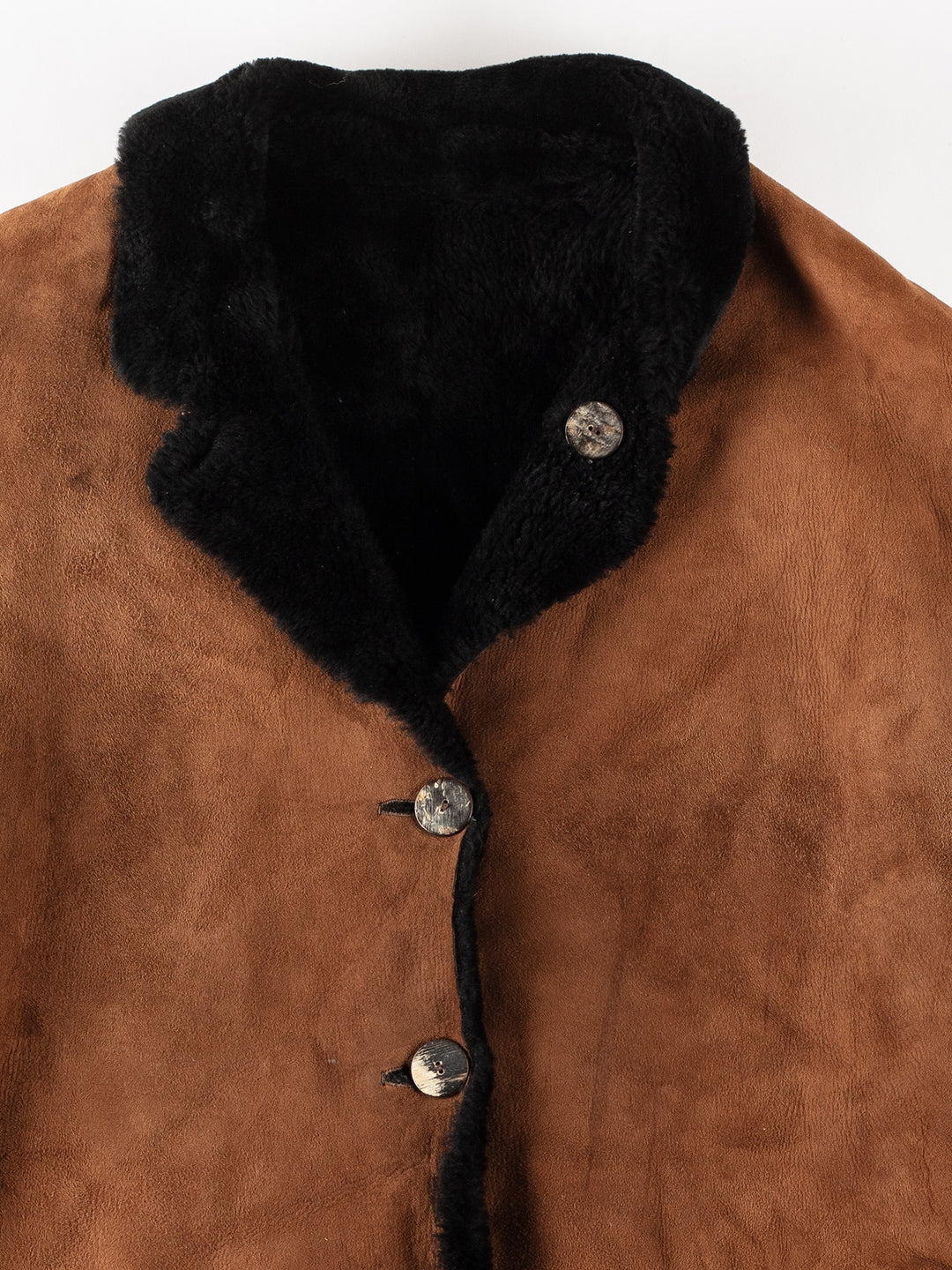 Vintage 80's Women Sheepskin Coat in BrownMN319
