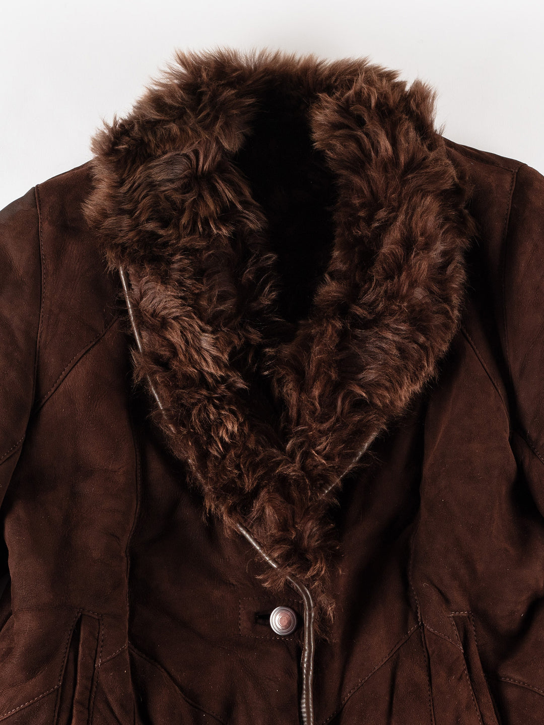 Vintage 70's Women Sheepskin Coat in BrownMN446