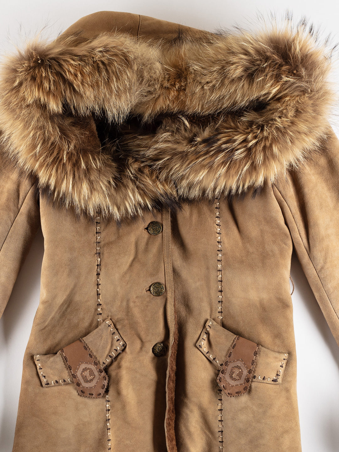 Vintage 70's Women Sheepskin Coat in BeigeMN664