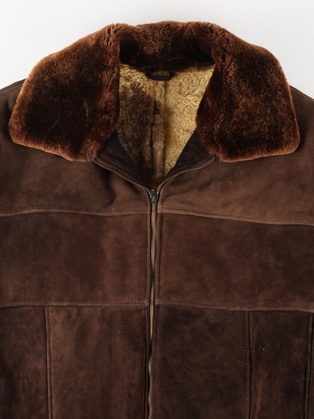 Vintage 90's Men Sheepskin Coat in BrownVN276