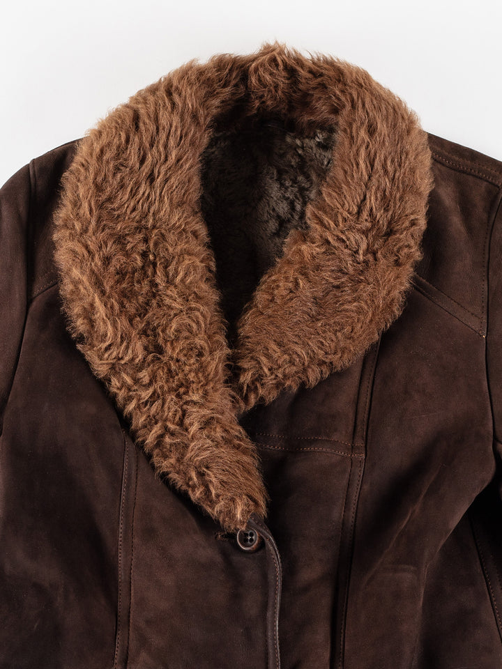 Vintage 70's Women Sheepskin Coat in BrownMN394