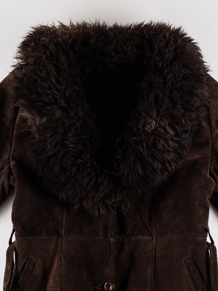 Vintage 70's Women Sheepskin Coat in BrownMN674
