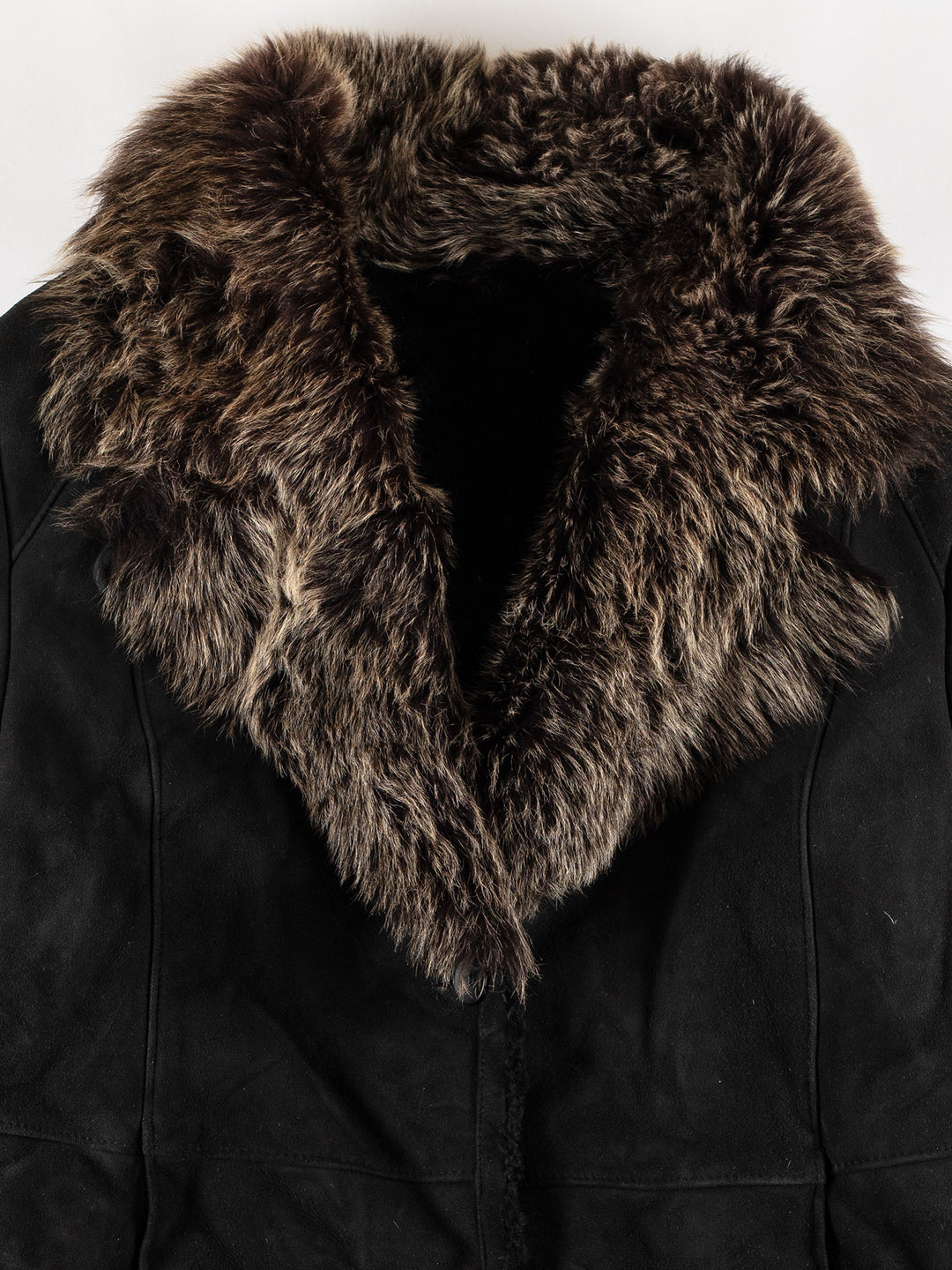Vintage 70's Women Sheepskin Coat in BlackMN753