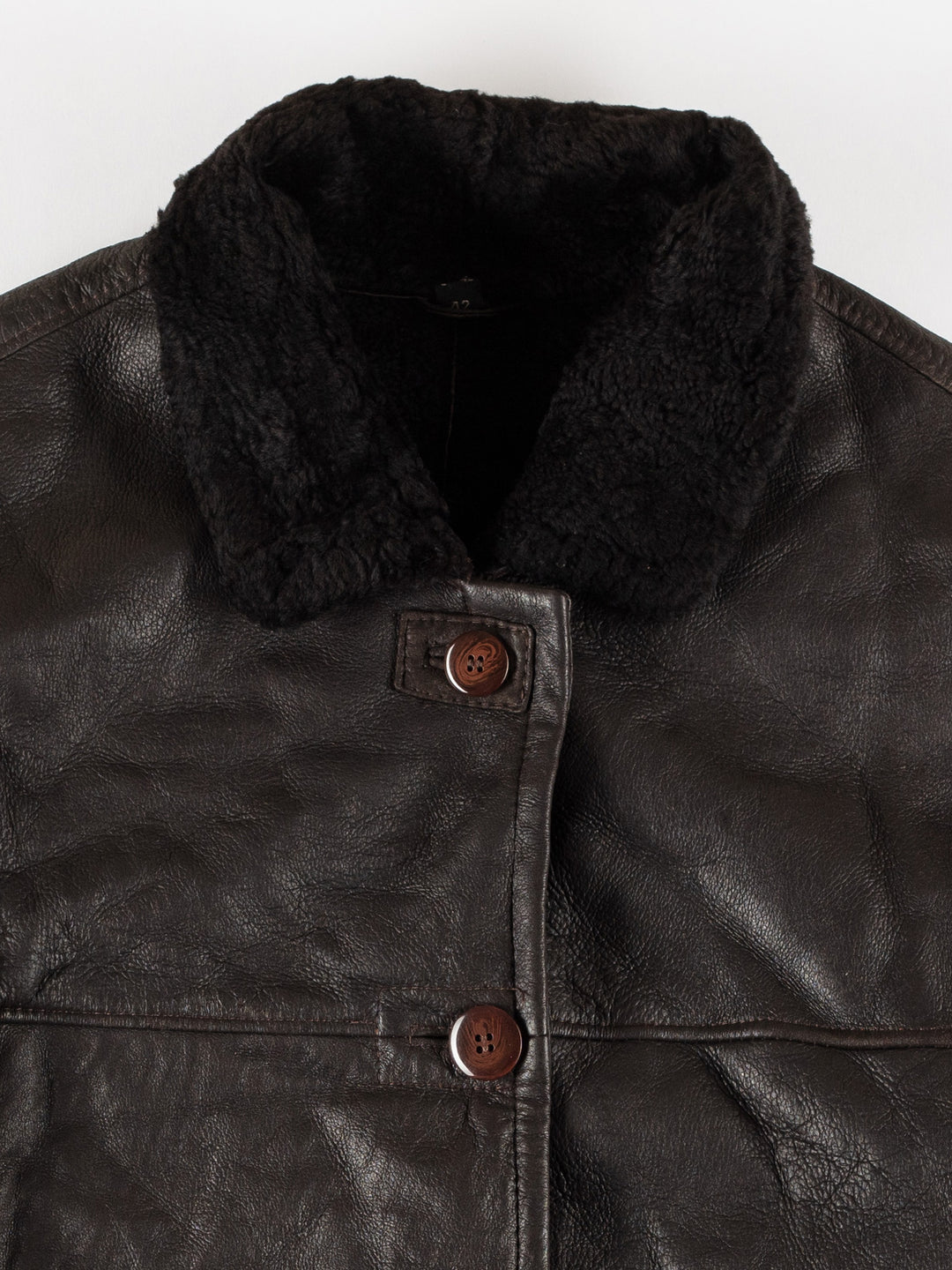 Vintage 80's Women Sheepskin Coat in BlackMN741