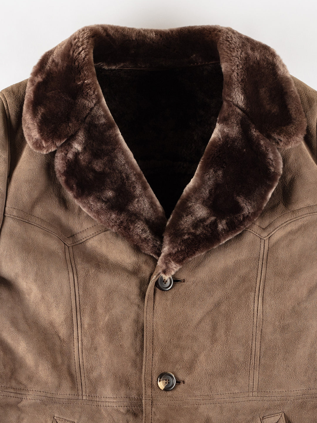 Vintage 70's Men Sheepskin Coat in BrownVN654