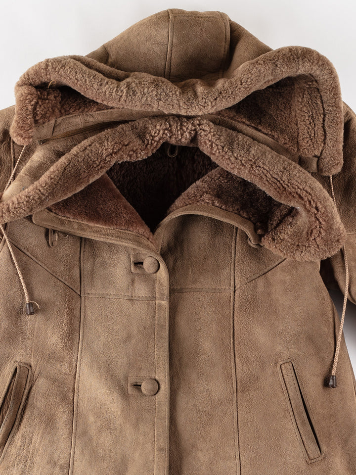 Vintage 70's Women Sheepskin Coat in BrownMN695