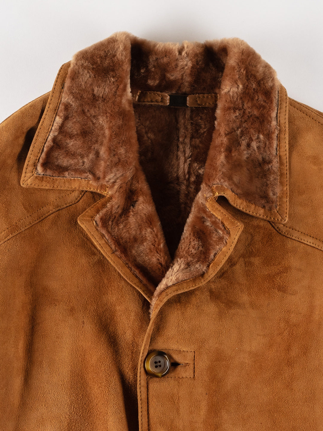 Vintage 80's Men Sheepskin Coat in BrownVN698