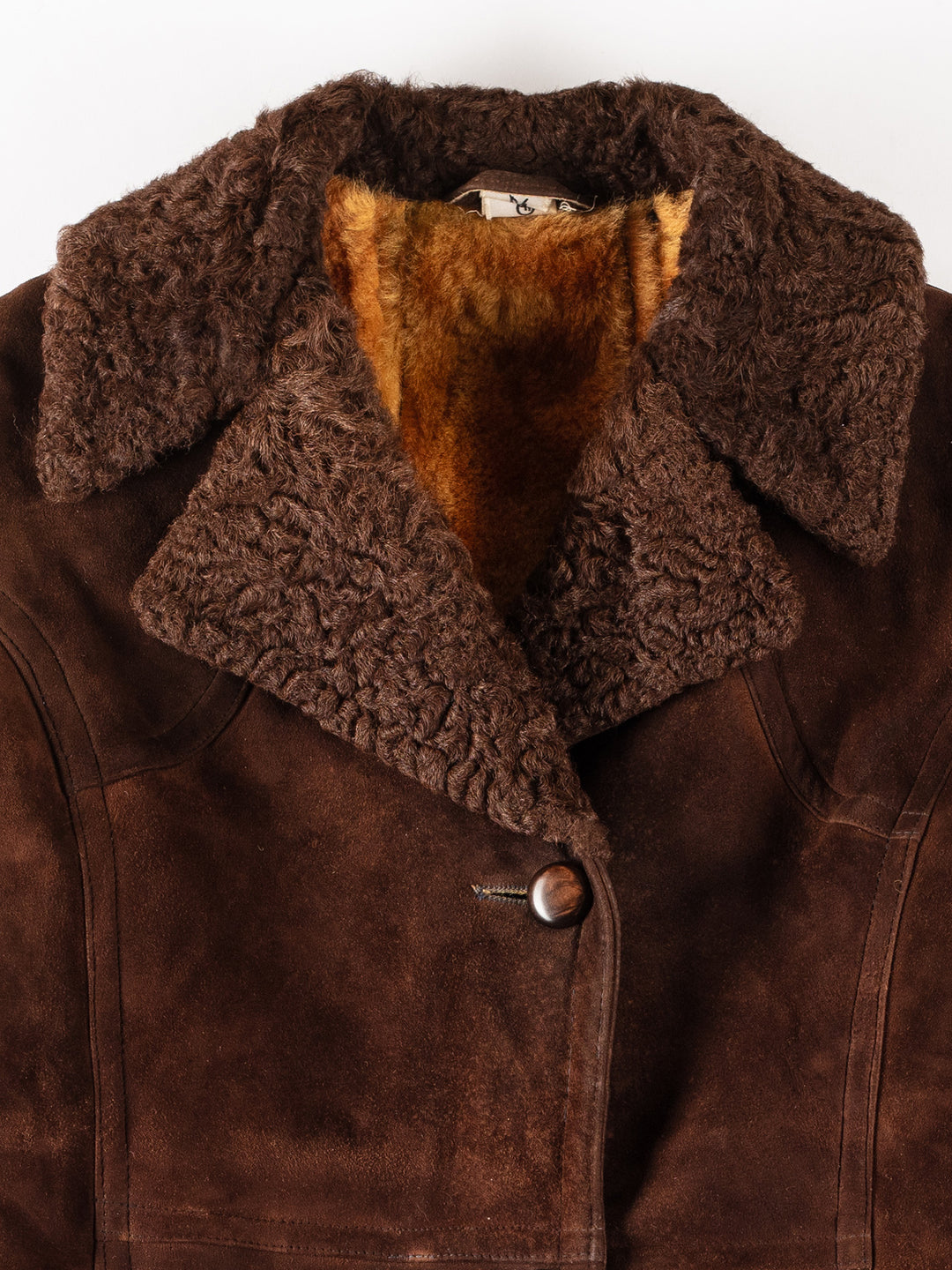 Vintage 70's Women Sheepskin Coat in BrownMN316