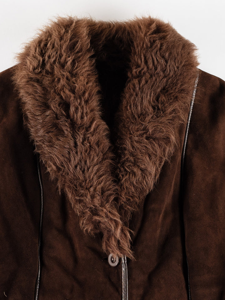 Vintage 70's Women Sheepskin Coat in BrownMN398