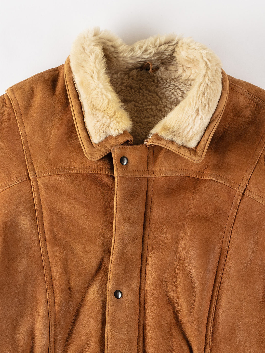 Vintage 80's Women Sheepskin Coat in BrownMN38