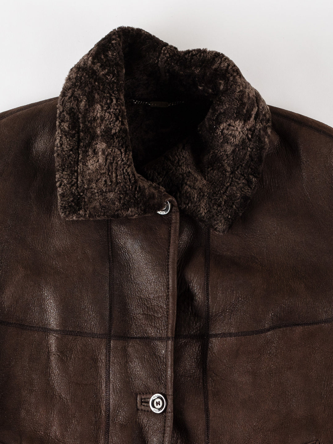 Vintage 80's Women Sheepskin Coat in BrownMN539