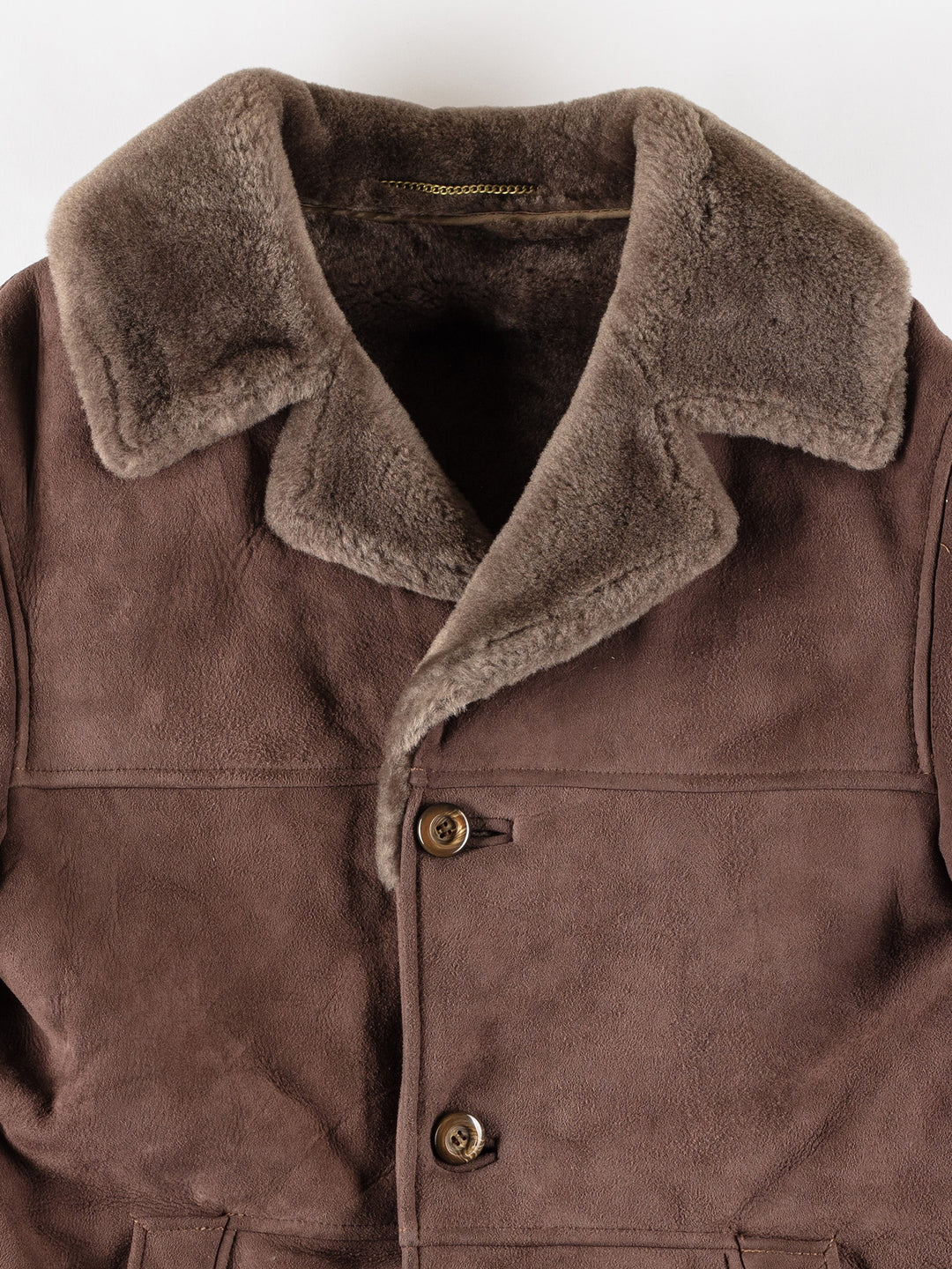 Vintage 80's Men Sheepskin Coat in BrownVN658