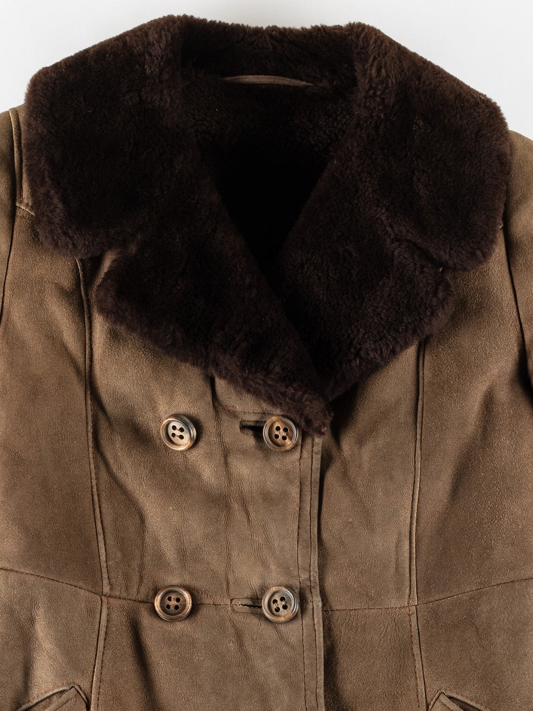Vintage 70's Women Sheepskin Coat in BrownMN805