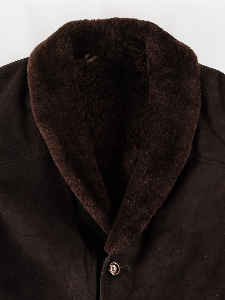 Vintage 70's Men Sheepskin Coat in BrownVN670