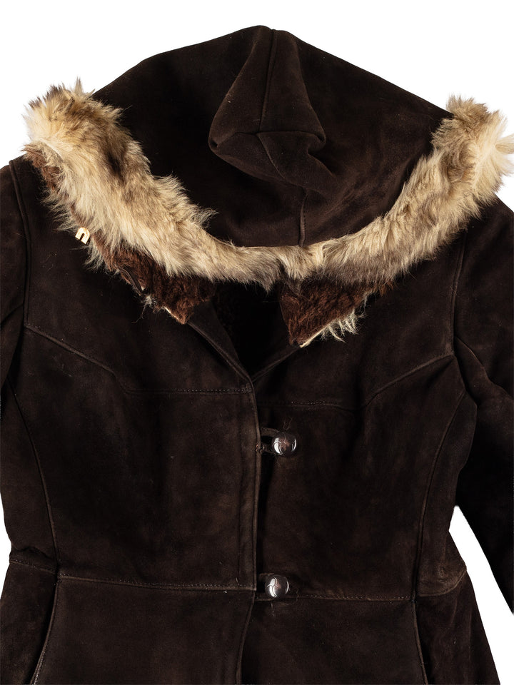 Vintage 70's Women Sheepskin Coat in BrownMN490