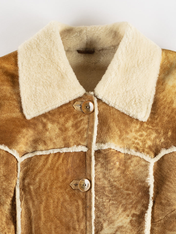 Vintage 70's Women Sheepskin Coat in BrownMN666