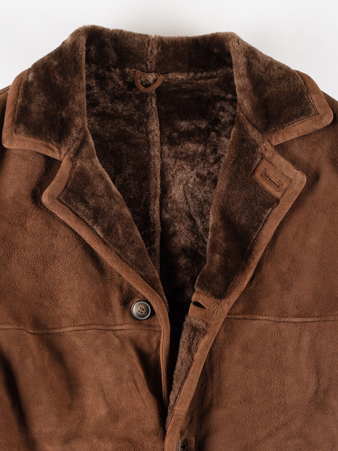 Vintage 80's Men Sheepskin Coat in BrownVN647
