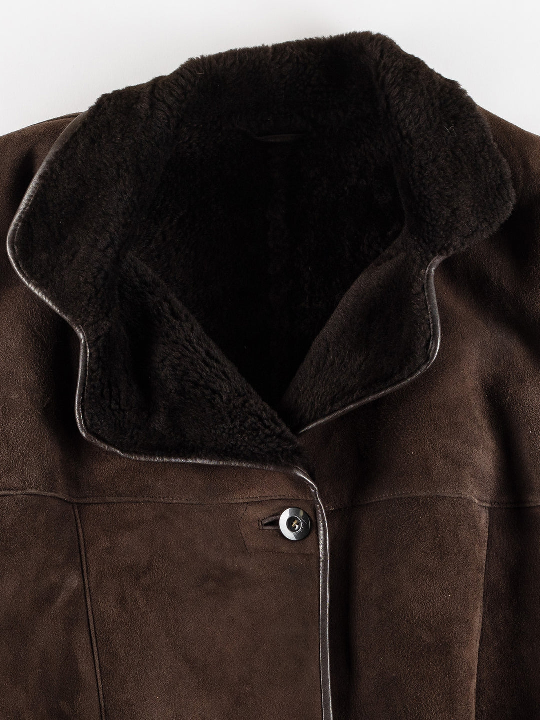 Vintage 80's Women Sheepskin Coat in BrownMN405